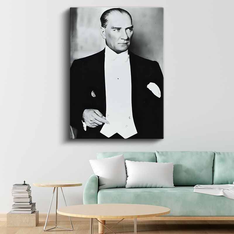 Smokinli Atatürk - Resmi Gala Portresi Kanvas Tablo