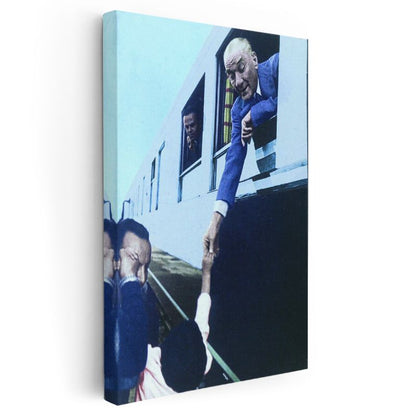 Tren Yolculuğu - El Sıkışma Anı Kanvas Tablo
