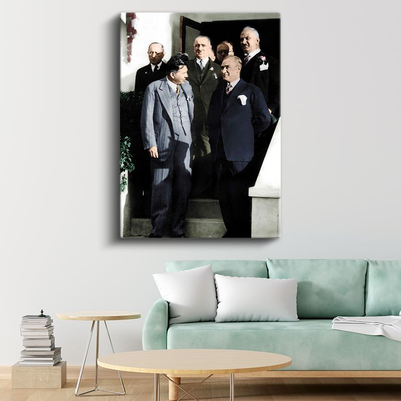 Devlet Adamları - Merdiven Başında Toplantı Kanvas Tablo
