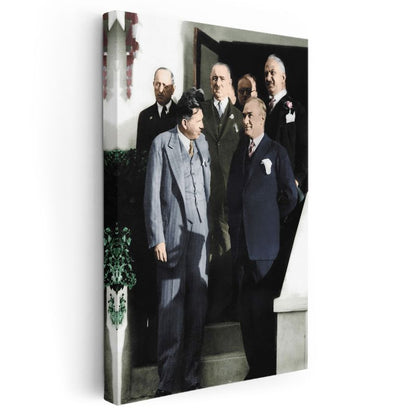 Devlet Adamları - Merdiven Başında Toplantı Kanvas Tablo