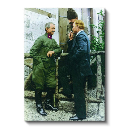 Tarihi Buluşma - Silah Arkadaşlarıyla Sohbet Kanvas Tablo