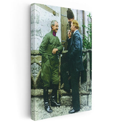 Tarihi Buluşma - Silah Arkadaşlarıyla Sohbet Kanvas Tablo