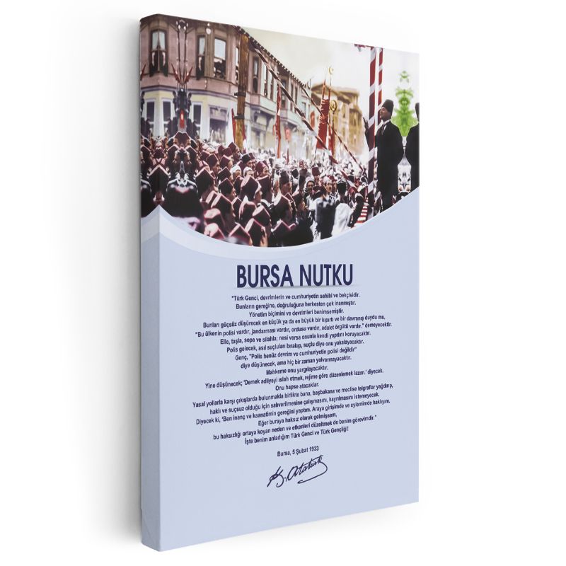 Bursa Nutku - Tarihi Konuşma Metni Kanvas Tablo