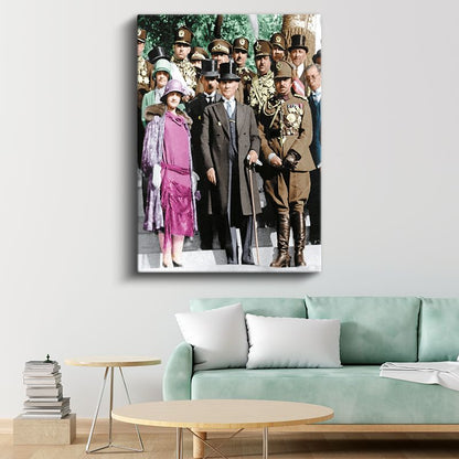 Resmi Tören - Silindir Şapkalı Protokol Kanvas Tablo