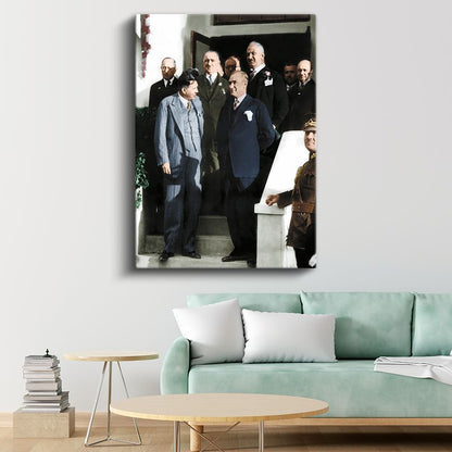 Devlet Erkanı - Merdiven Başında Toplantı Kanvas Tablo