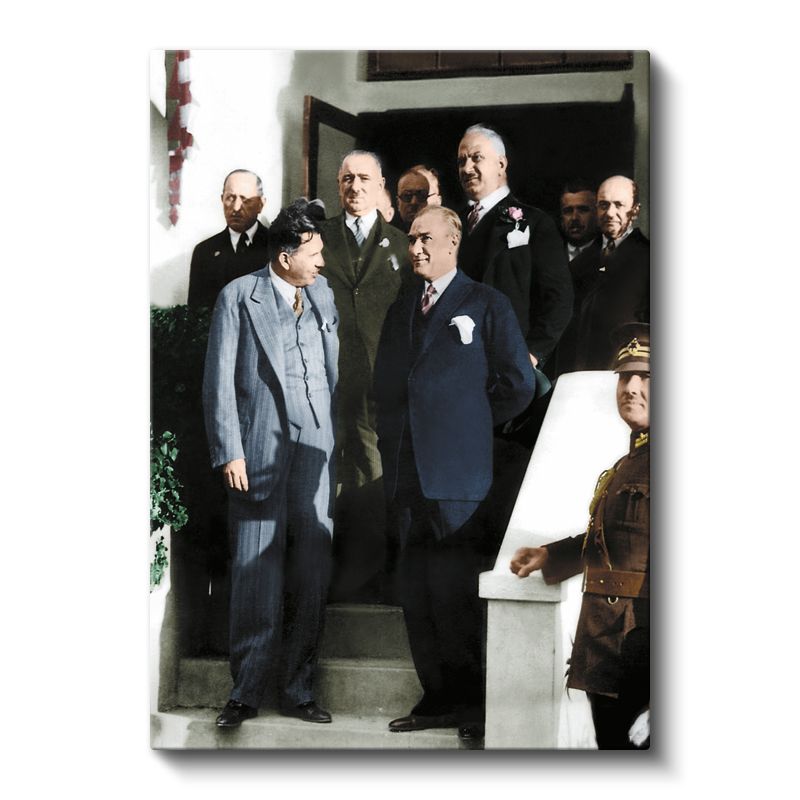 Devlet Erkanı - Merdiven Başında Toplantı Kanvas Tablo