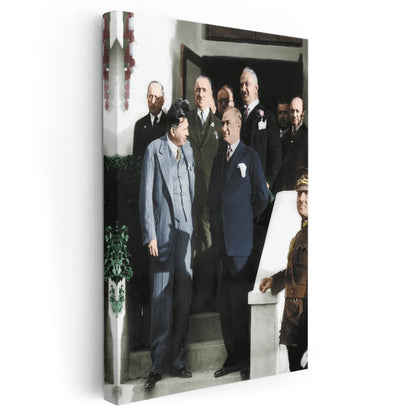 Devlet Erkanı - Merdiven Başında Toplantı Kanvas Tablo