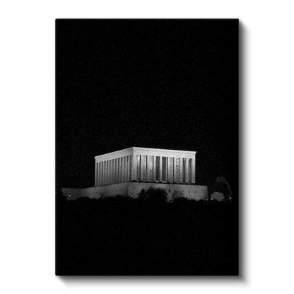 Gece Anıtkabir - Siyah Fonda Mimari Kanvas Tablo