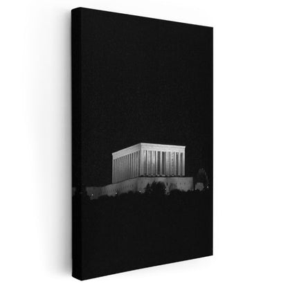 Gece Anıtkabir - Siyah Fonda Mimari Kanvas Tablo