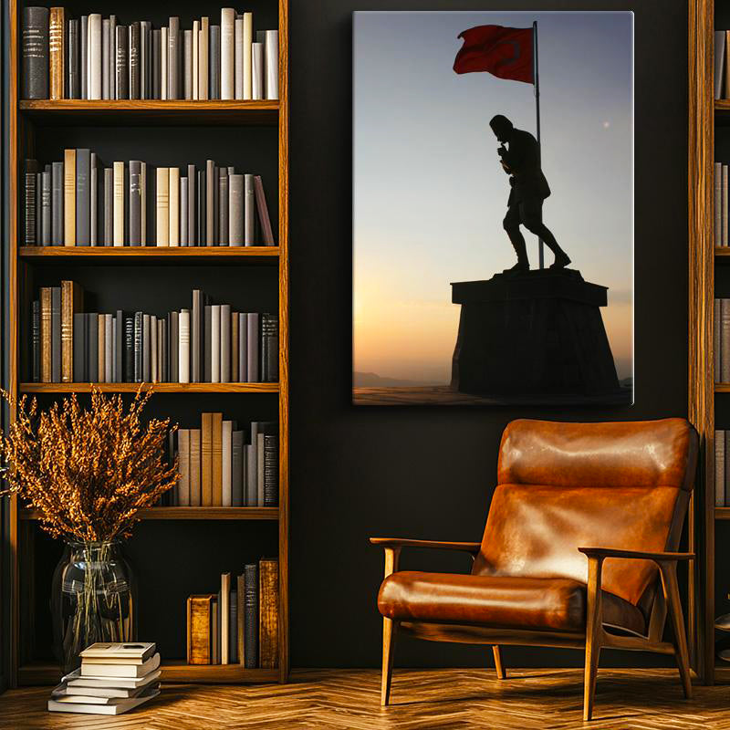 Dikey Kanvas Tablo Atatürk Kocatepe Anı Atatürk Tablosu Ev Ofis Duvar Dekoru