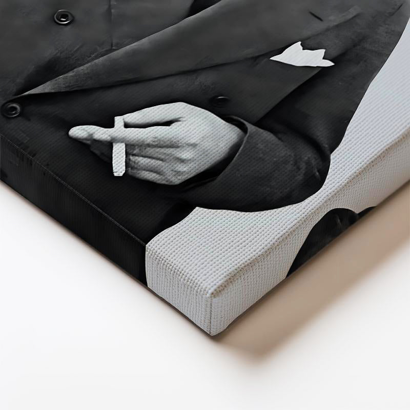 Dikey Kanvas Tablo Atatürk Ceketli Duruş Atatürk Tablosu Ev Ofis Duvar Dekoru