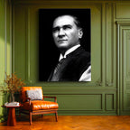 Dikey Kanvas Tablo Atatürk Keskin Bakışlar Atatürk Tablosu Ev Ofis Duvar Dekoru