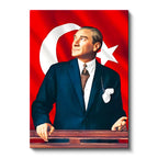 Dikey Kanvas Tablo Atatürk Ufka Bakış Atatürk Tablosu Ev Ofis Duvar Dekoru