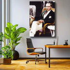Dikey Kanvas Tablo Atatürk Hasır Koltuk Atatürk Tablosu Ev Ofis Duvar Dekoru