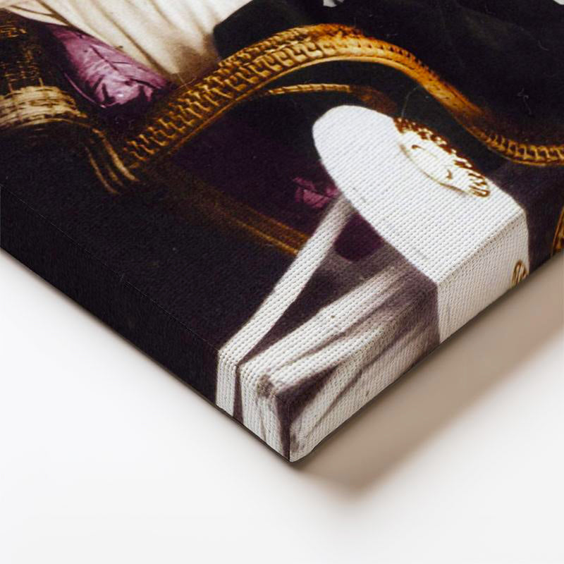 Dikey Kanvas Tablo Atatürk Hasır Koltuk Atatürk Tablosu Ev Ofis Duvar Dekoru