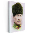 Dikey Kanvas Tablo Atatürk Kalpaklı Askeri Portre Atatürk Tablosu Ev Ofis Duvar Dekoru