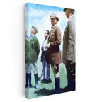 Dikey Kanvas Tablo Atatürk Kasketli Stil Atatürk Tablosu Ev Ofis Duvar Dekoru