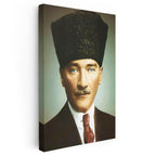 Dikey Kanvas Tablo Atatürk Kalpaklı Sivil Atatürk Tablosu Ev Ofis Duvar Dekoru