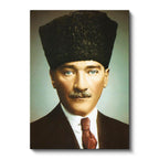 Dikey Kanvas Tablo Atatürk Kalpaklı Sivil Atatürk Tablosu Ev Ofis Duvar Dekoru