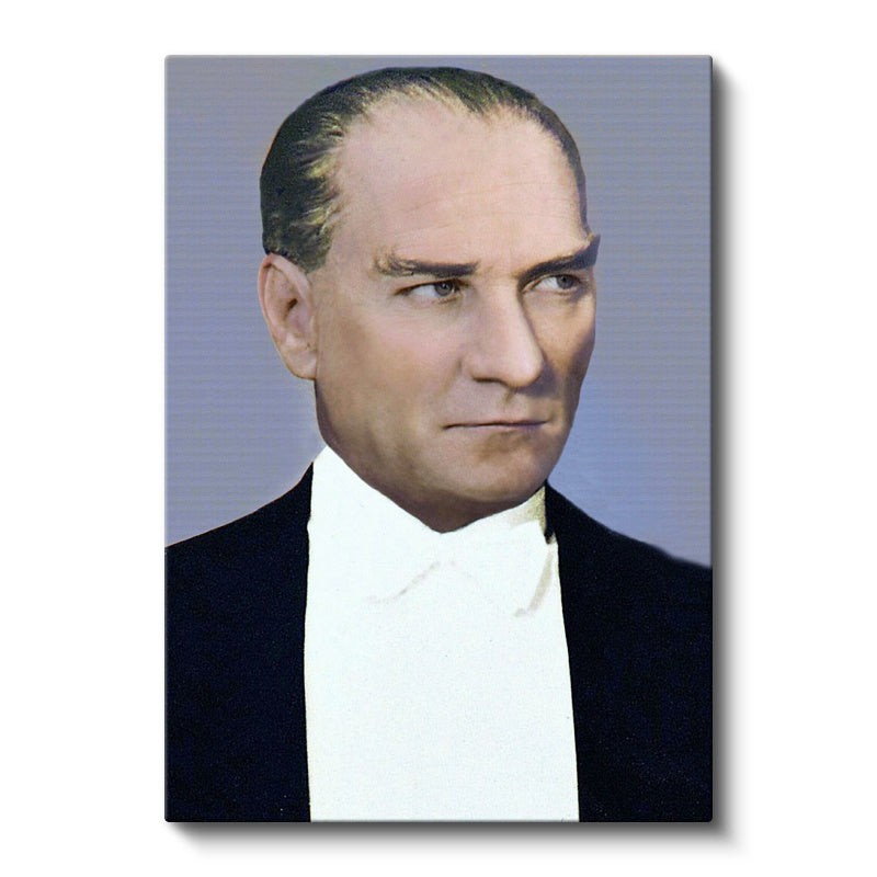 Dikey Kanvas Tablo Atatürk Smokinli Portre Detay Atatürk Tablosu Ev Ofis Duvar Dekoru