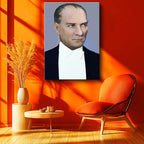 Dikey Kanvas Tablo Atatürk Smokinli Portre Detay Atatürk Tablosu Ev Ofis Duvar Dekoru