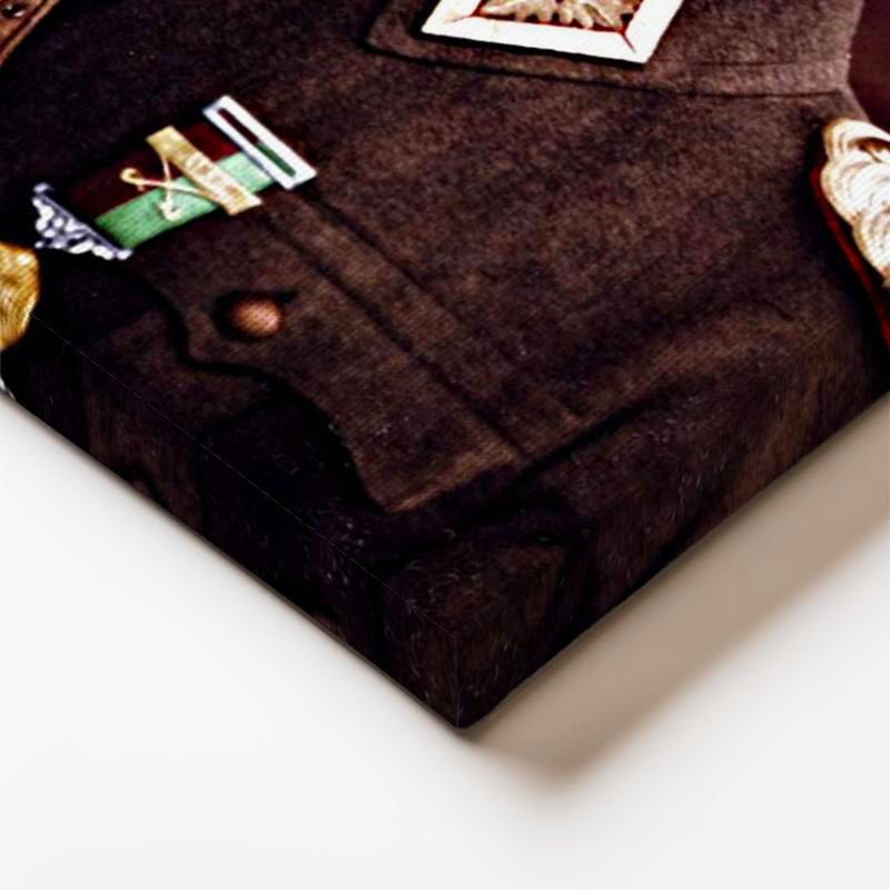 Dikey Kanvas Tablo Atatürk Askeri Yaka Portresi Atatürk Tablosu Ev Ofis Duvar Dekoru