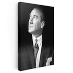 Dikey Kanvas Tablo Atatürk Desenli Kravat Atatürk Tablosu Ev Ofis Duvar Dekoru