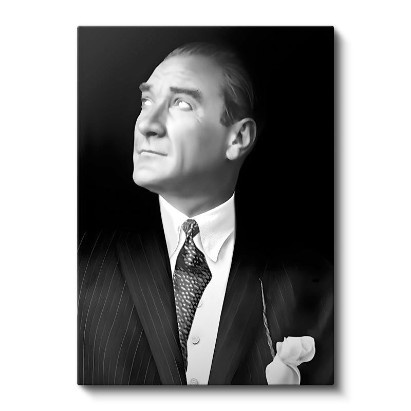 Dikey Kanvas Tablo Atatürk Desenli Kravat Atatürk Tablosu Ev Ofis Duvar Dekoru