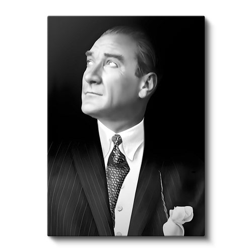 Dikey Kanvas Tablo Atatürk Desenli Kravat Atatürk Tablosu Ev Ofis Duvar Dekoru