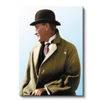 Dikey Kanvas Tablo Atatürk Eldivenli Melon Şapka Atatürk Tablosu Ev Ofis Duvar Dekoru
