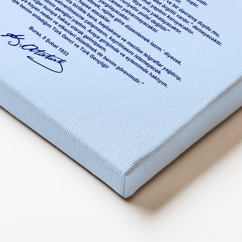 Dikey Kanvas Tablo Atatürk Bursa Nutku Metinli Atatürk Tablosu Ev Ofis Duvar Dekoru