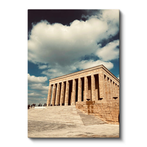 Dikey Kanvas Tablo Anıtkabir Bulutlu Gökyüzü Atatürk Tablosu Ev Ofis Duvar Dekoru