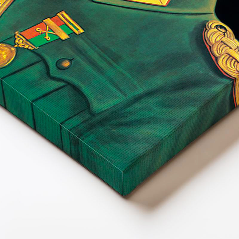 Dikey Kanvas Tablo Atatürk Yeşil Mareşal Kostümü Atatürk Tablosu Ev Ofis Duvar Dekoru