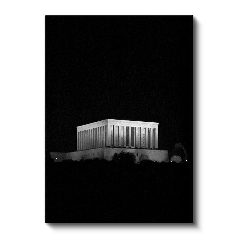Dikey Kanvas Tablo Anıtkabir Karanlık Silüet Atatürk Tablosu Ev Ofis Duvar Dekoru