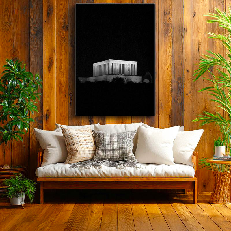 Dikey Kanvas Tablo Anıtkabir Karanlık Silüet Atatürk Tablosu Ev Ofis Duvar Dekoru