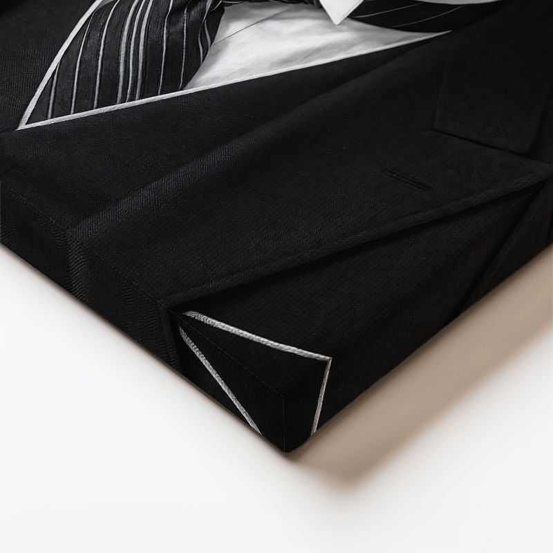 Dikey Kanvas Tablo Atatürk Çizgili Kravat Klasik Giyim Atatürk Tablosu Ev Ofis Duvar Dekoru