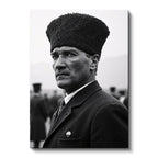 Dikey Kanvas Tablo Atatürk Kalpaklı Cephe Bakış Atatürk Tablosu Ev Ofis Duvar Dekoru