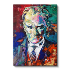 Dikey Kanvas Tablo Atatürk Modern Sanat Soyut Portre Atatürk Tablosu Ev Ofis Duvar Dekoru