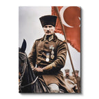 Dikey Kanvas Tablo Atatürk At Üzerinde Askeri Üniforma Atatürk Tablosu Ev Ofis Duvar Dekoru