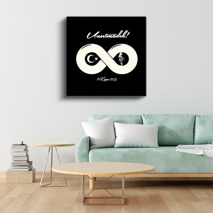 Unutmadık - Sonsuzluk Sembolü Tasarım Kanvas Tablo