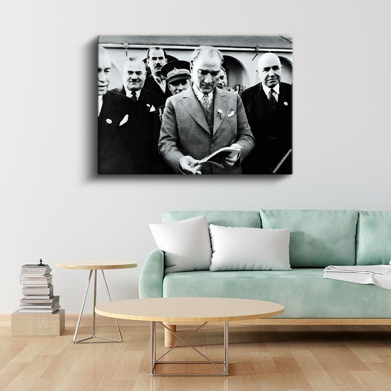 Devlet Adamları - Tarihi Belge Anı Kanvas Tablo