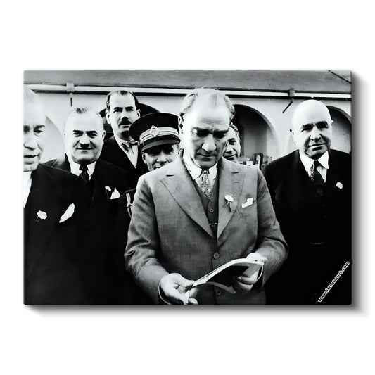 Devlet Adamları - Tarihi Belge Anı Kanvas Tablo