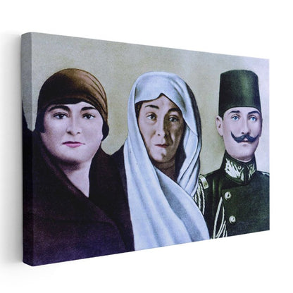 Atatürk Ailesi - Tarihi Aile Portresi Kanvas Tablo