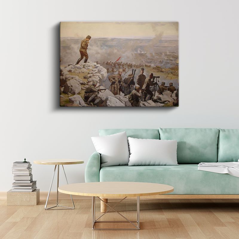 Kurtuluş Savaşı Komutanı Atatürk - Cephede Strateji Kanvas Tablo