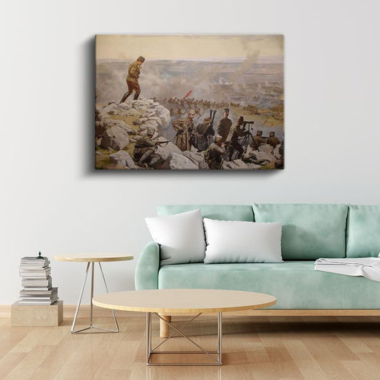 Kurtuluş Savaşı Komutanı Atatürk - Cephede Strateji Kanvas Tablo