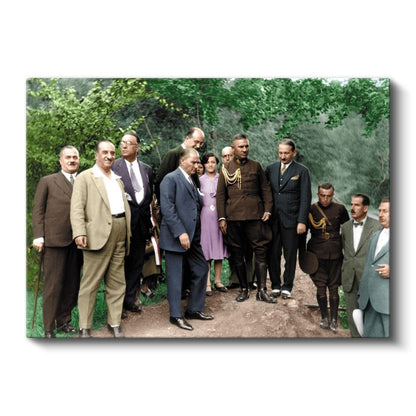 Atatürk ve Devlet Erkânı - Cumhuriyet Dönemi Kanvas Tablo