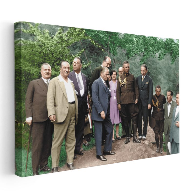 Atatürk ve Devlet Erkânı - Cumhuriyet Dönemi Kanvas Tablo