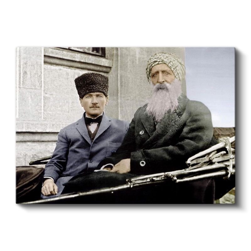 Atatürk ve Şeyh Sünusi - Tarihi Buluşma Kanvas Tablo
