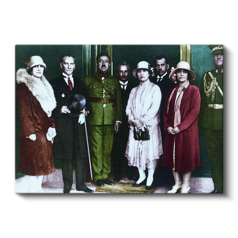Atatürk ve Yabancı Konuklar - Resmi Kabul Kanvas Tablo