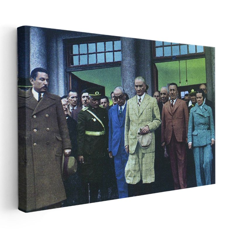 Atatürk ve Devlet Ziyareti - Resmi Törende Kanvas Tablo